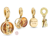 Charm Srebrna 925 Disney Król Lew - Simba i Mufasa zachód słońca 2w1, zawieszka na bransoletkę