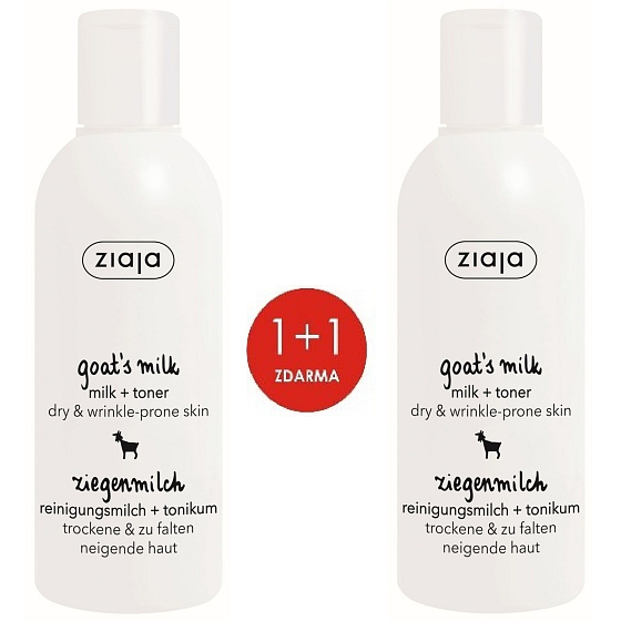 Ziaja Kozí mléko 2v1 pleťové mléko a tonikum na suchou pleť 2 x 200 ml, duopack