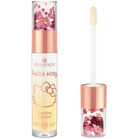 Essence Hello Kitty Glowing lesk na rty 02 Sweeter Days Ahead 5 ml