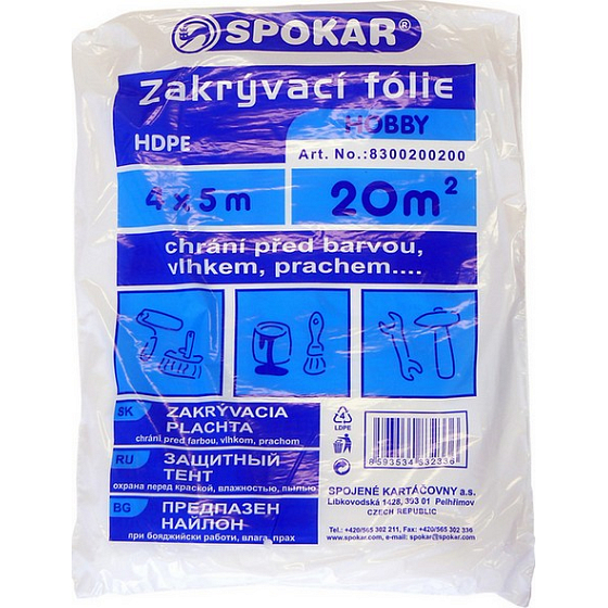 Spokar Profi Folia zakrywająca HDPE,5 µ, 20 m?, 4 × 5 m