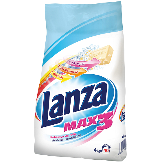 Lanza Max3 Bílá prací prášek na bílé prádlo 40 dávek 4 kg