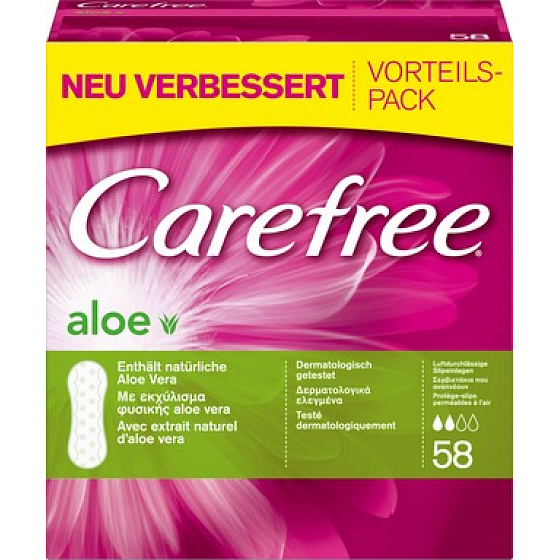 Carefree Aloe Vera prodyšné slipové intimní vložky 58 kusů