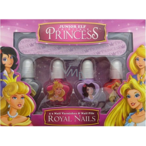 Junior Elf Fairytale Princess lak na nehty 4 kusy + pilník 1 kus dívčí kazeta