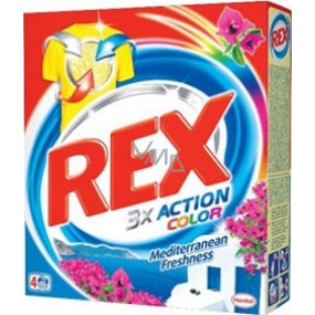 Rex 3x Action Mediterranean Freshness Color prací prostředek na barevné prádlo 4 dávky 300 g Rex 3x Action Mediterranean Freshness Color prací prostředek na barevné prádlo 4 dávky 300 g