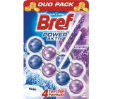 Bref Power Aktiv 4 Formula Levandule WC blok pro hygienickou čistotu a svěžest Vaší toalety, zbarvuje vodu 2 x 50 g