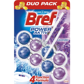 Bref Power Aktiv 4 Formula Levandule WC blok pro hygienickou čistotu a svěžest Vaší toalety, zbarvuje vodu 2 x 50 g